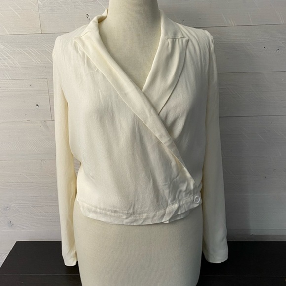 Anthropologie Cream Wrap Blouse - Picture 1 of 3